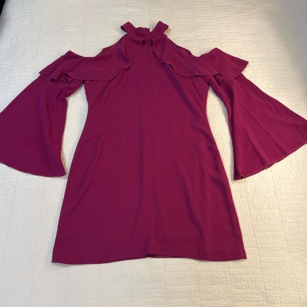 $325 Kobi Halperin Cold Shoulder Sheath Dress Medium Midi Dress